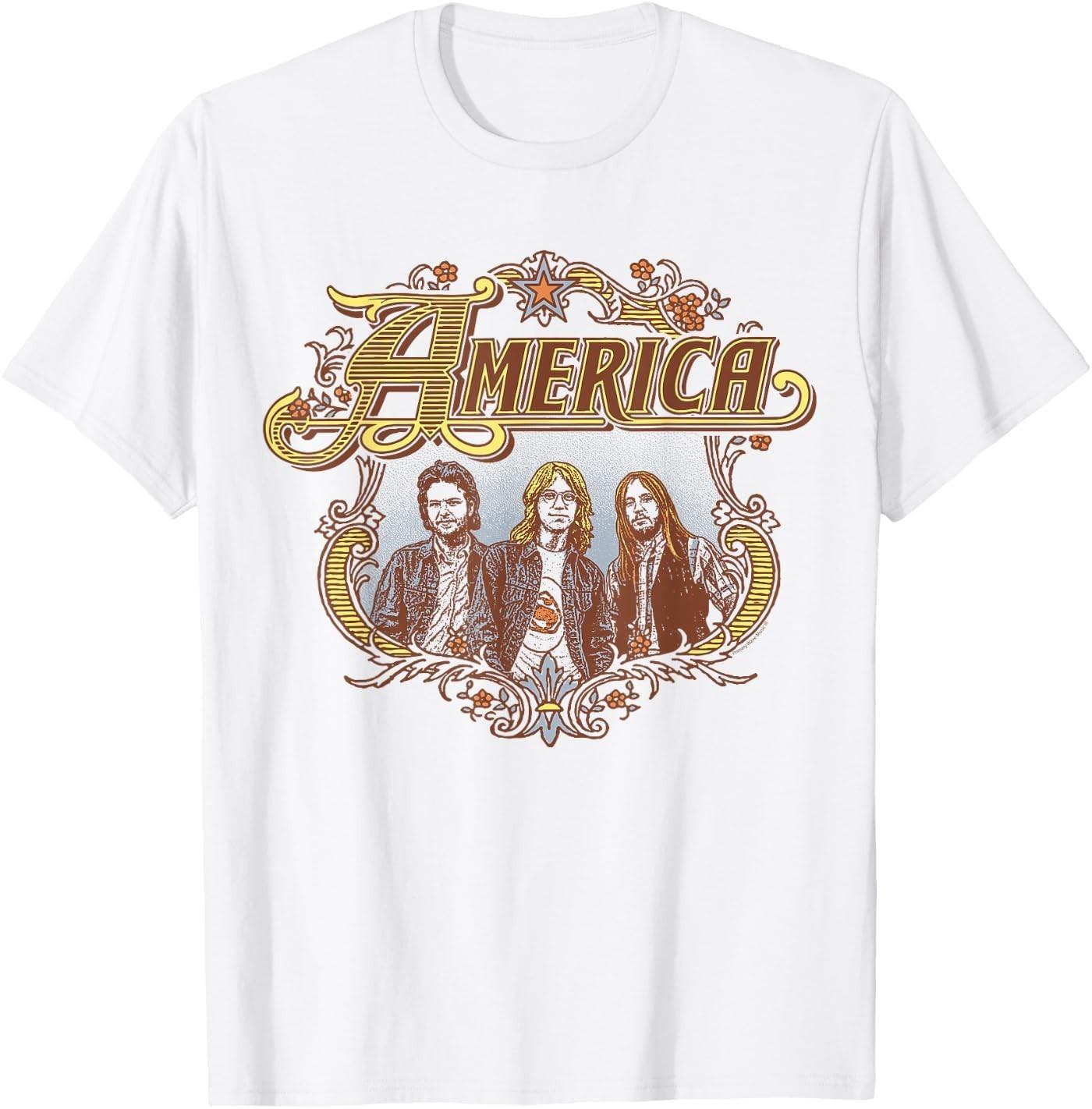 Official America the Band America Band Badge T- Unisex T-Shirt L