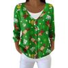 Women's Fashion Long Sleeve Christmas Snowman Snowflake Print Jacket Cardigan