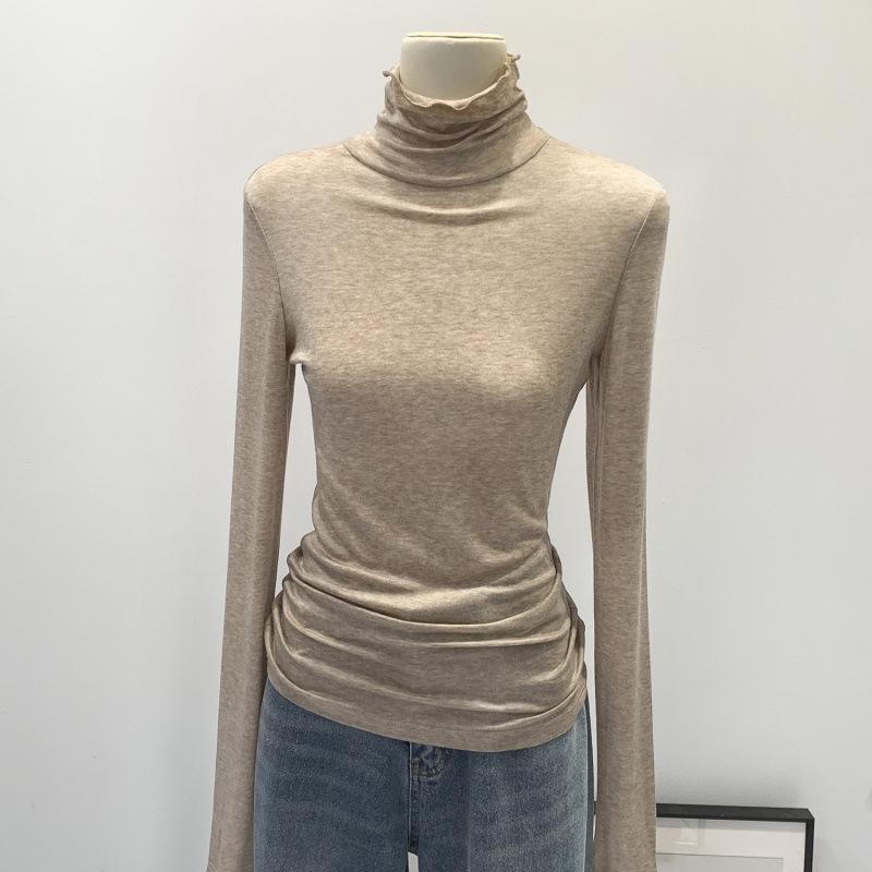 Women s Slim Fit Tencel Wool Base Layer Top - Half-High Neck, Autumn/Winter 2026 Small