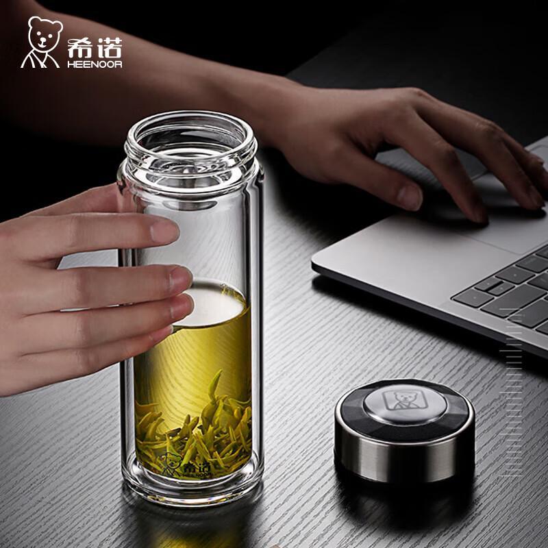 Xi Nuo Double-Layer Glass Water Bottle