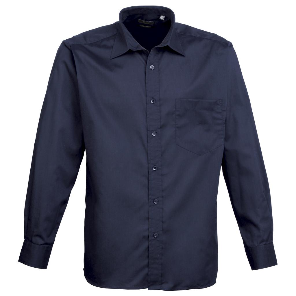 Premier Mens Premier Poplin Long-Sleeved Formal Shirt