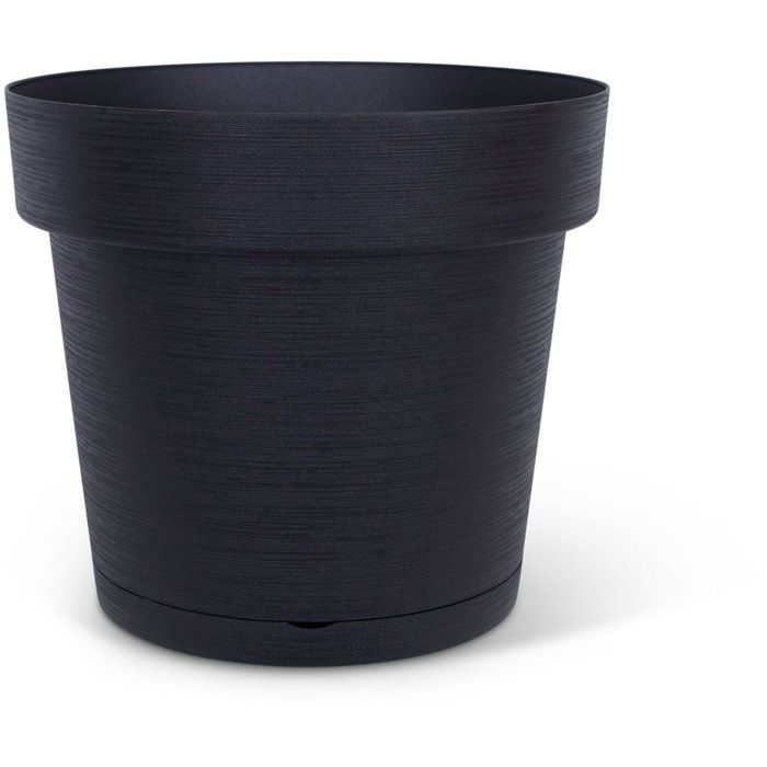 Pot de fleurs avec réserve rond - GARDEN ID - Glamour - Ø 50 - 47 L - H 43cm - Noir/Anthracite