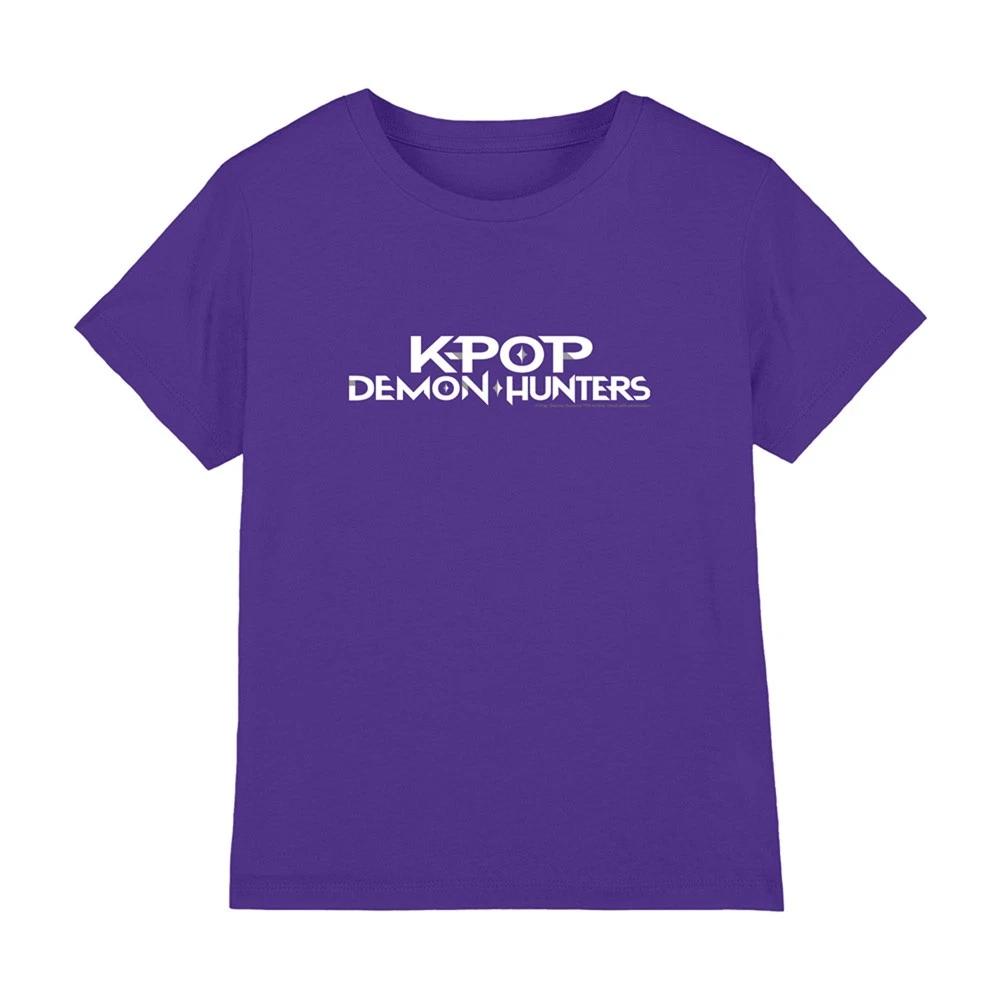 K-Pop Demon Hunters - White Logo Kids T Shirt, Purple 100