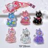10PCS New Resin Cute Cartoon Shining Cat Series Flat Back Cabochon Home Decor DIY Scrapbook Crafts Jewelry Accessories