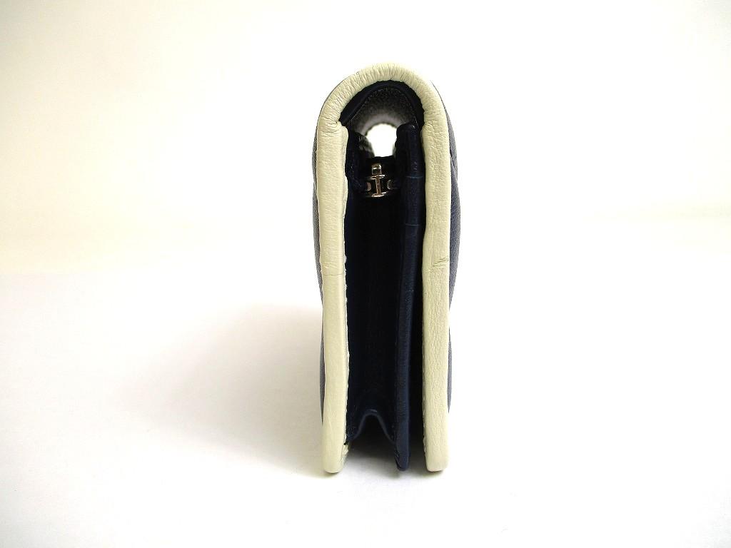 Authentic GUCCI GG Marmont Navy Blue Leather Bifold Wallet Compact Wallet #a662  Refurbished