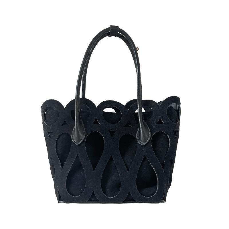 Borsa rétro in camoscio traforato autunno e inverno nuova borsa a cesto tote borsa a mano trend di nicchia creativa