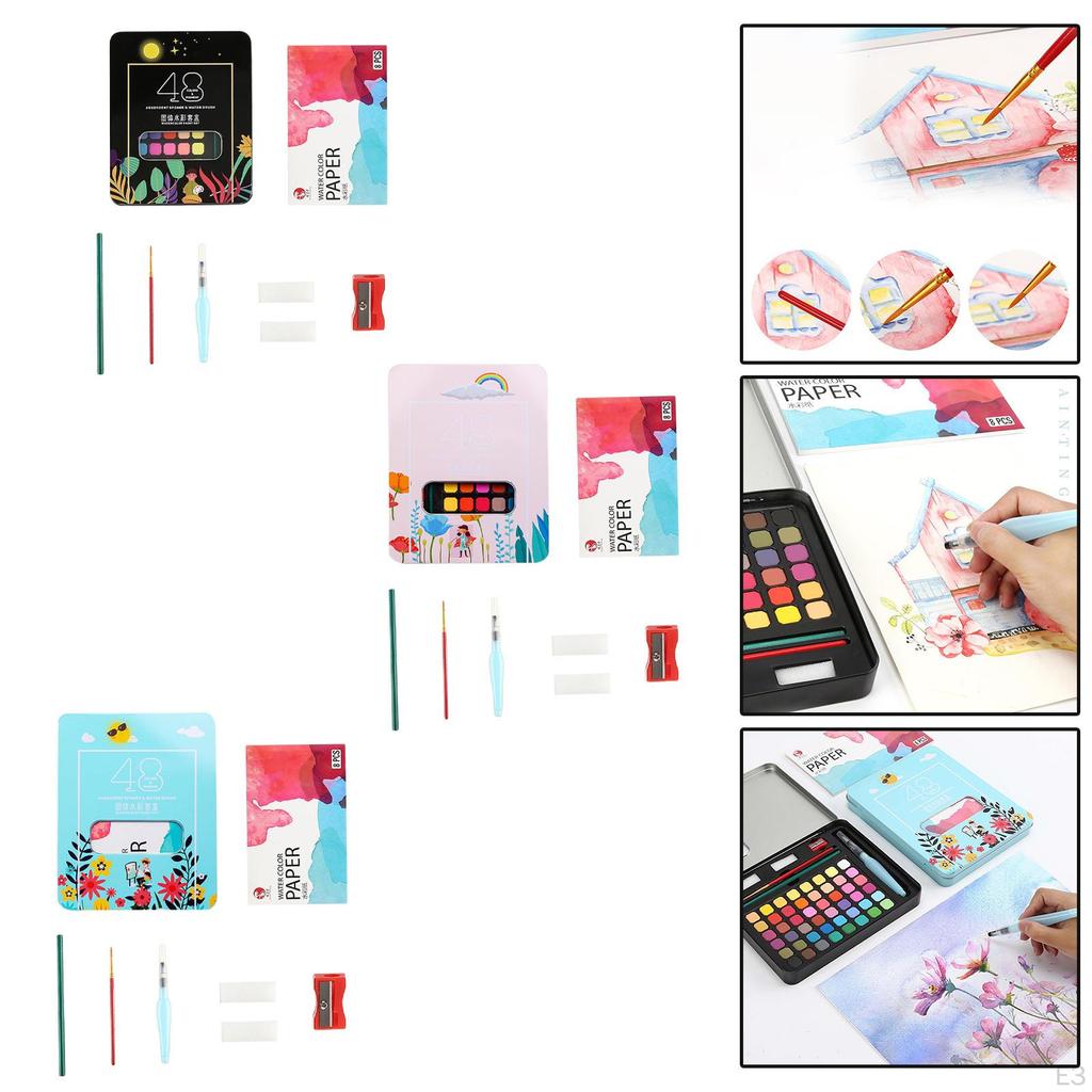 Creative Watercolor Paint Set - 48 Assorted Colors for Art Enthusiasts