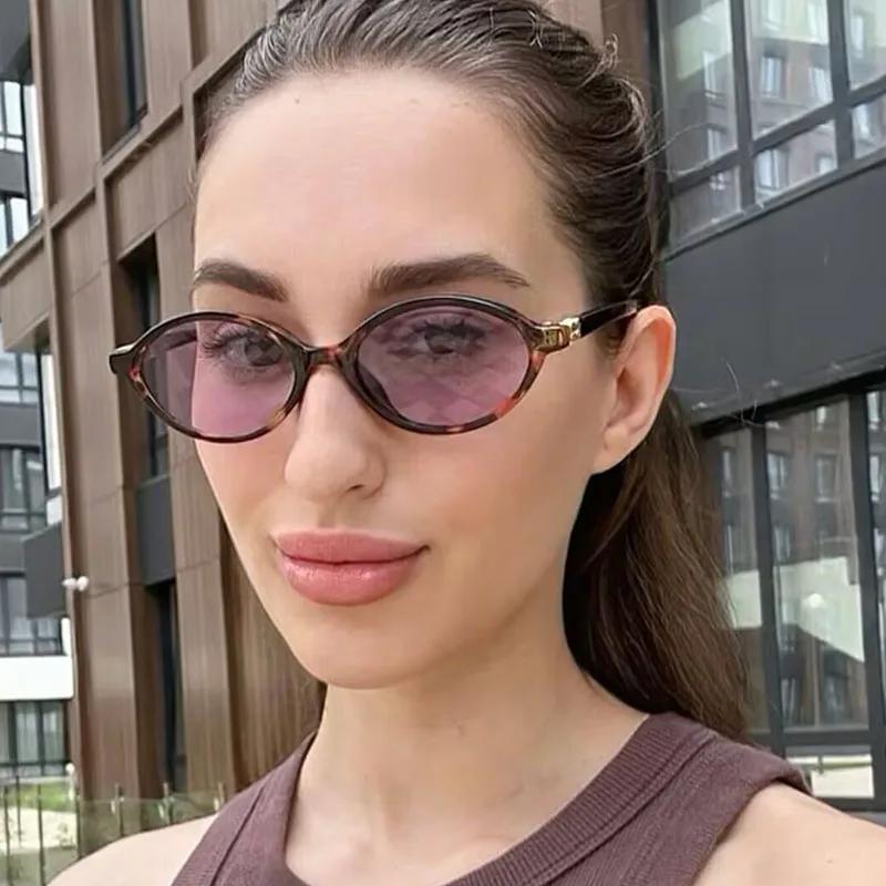 Sexy Small Oval Leopard Sunglasses Women Lovely Ins No Makeup Plain Glasses Frame Men Eyewear Cute Decorative Computer Glasses