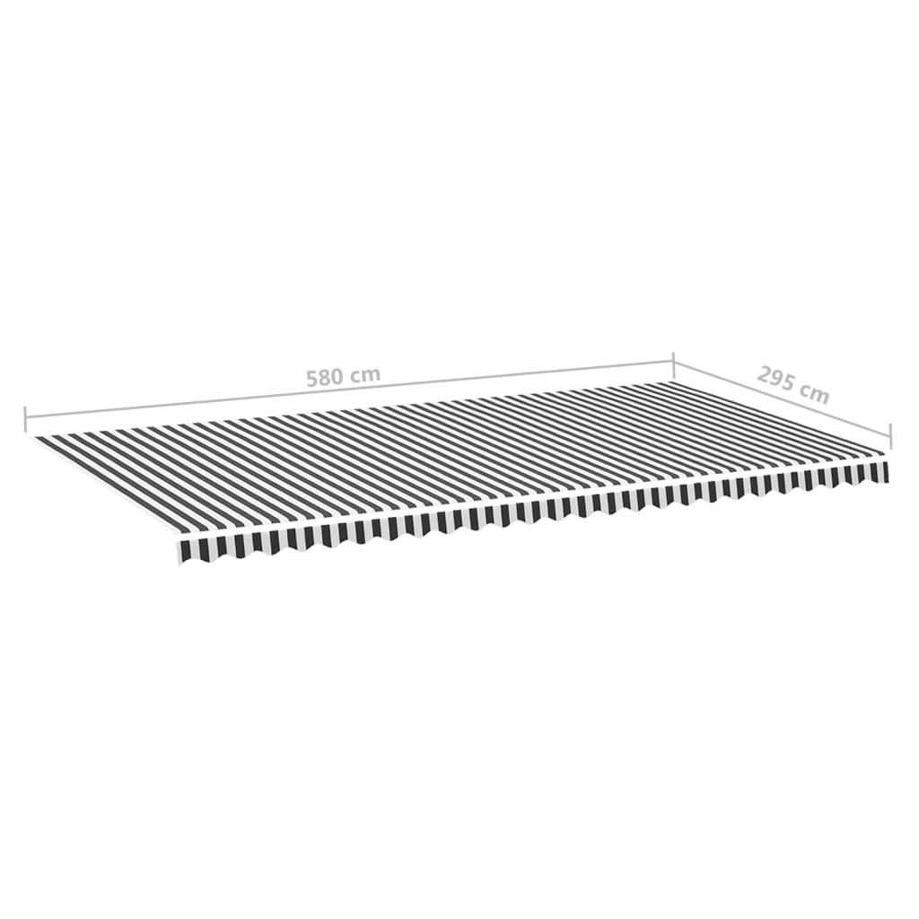 Awning Cover Anthracite and White 6x3 M