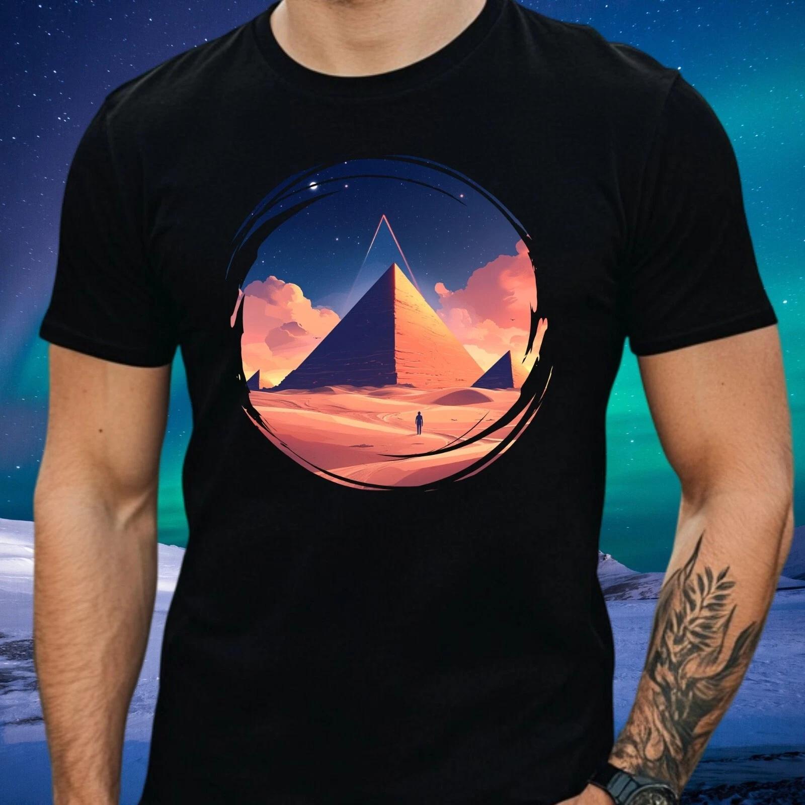 T-Shirt Herren Pyramiden Wüstenlandschaft Motiv Baumwolle Größe XS bis 5XL XXXL