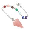 Rainbow Color Healing Crystal Pendant Bead Chain Natural Crystal Necklace  Daily Wear