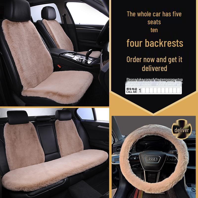 Universelles Plüsch-Autositzkissen für alle Jahreszeiten - Winterfest, Einteilig für vordere oder hintere Reihe