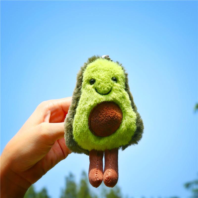 1pc Avocado Keychain Fruits Stuffed Plush Toy Filled Doll Key Ring Cushion Pillow Child Christmas Gifts Girl Kawaii Bag Pendant