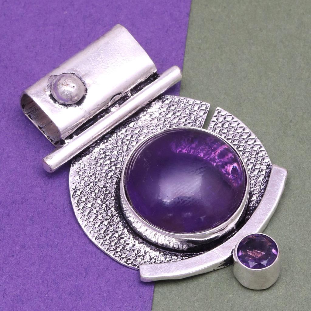 Set Amethyst Pendant Earrings   Earring Necklace Gifted