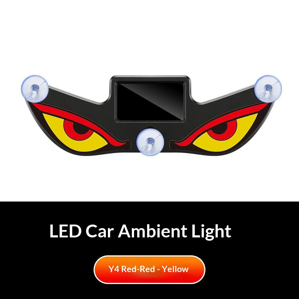 Car-mounted Demon Eye LED Solar Wireless Decorative Warning Light -Interior Window Blinking Neon Light