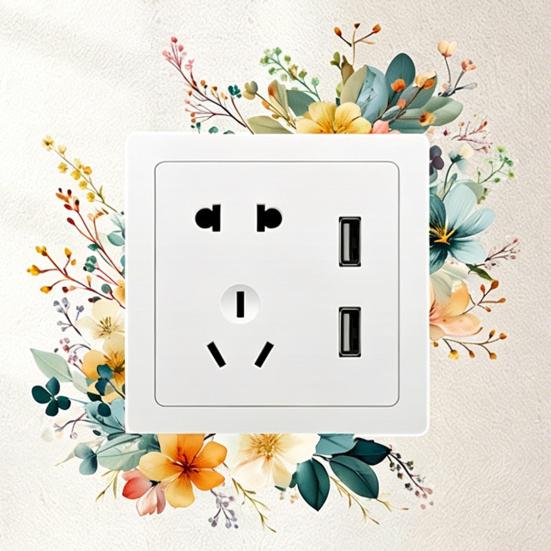 4 Pcs Plants Flower Switch Stickers Leaves Floral Light Switch Decal Removable Socket