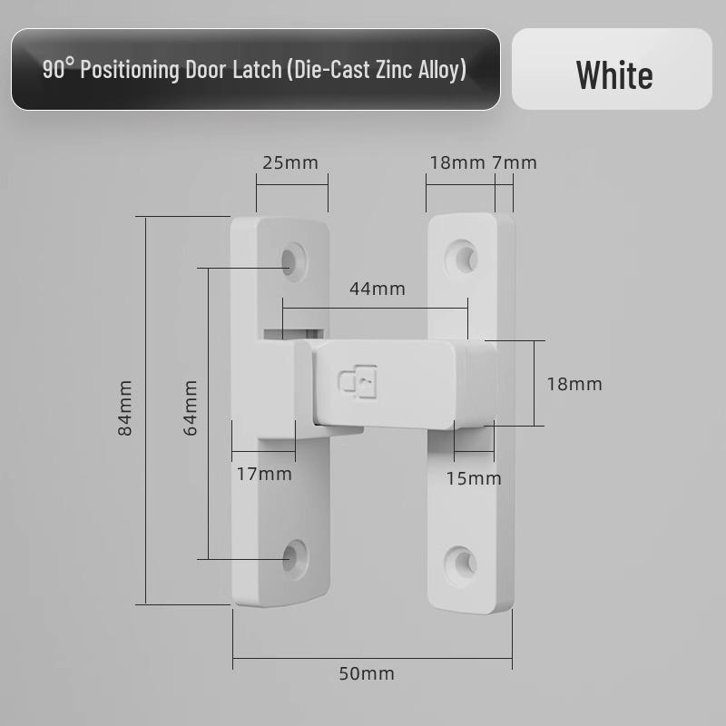 

Punch-Free Sliding Door Latch: Indoor Pin Bolt Lock for Bathroom or Old-Fashioned Doors