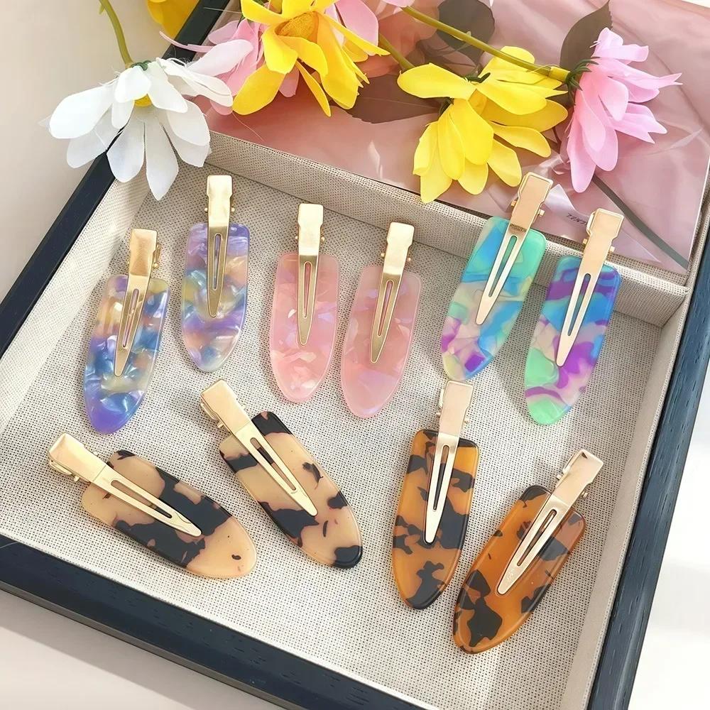 2 pz/set Fermagli per capelli senza piega per donne ragazze Acrilico Styling capelli Senza piega Ricciolo Piccolo pin Frangia Barrettes senza cuciture Accessori