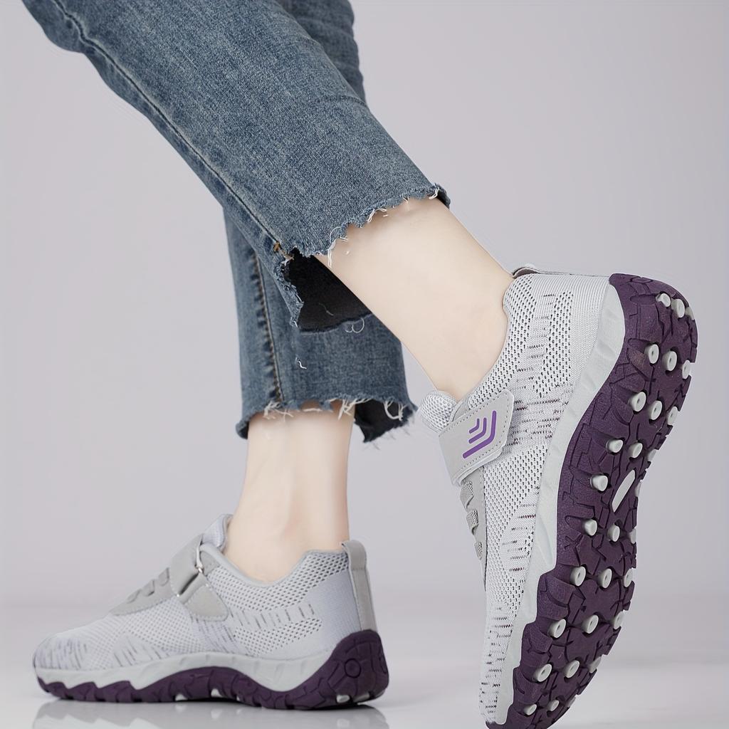 Women's Striped Breathable Mesh Sneakers - Anti-Slip, Four Seasons Casual Sports Shoes for Home, Travel, and Hiking