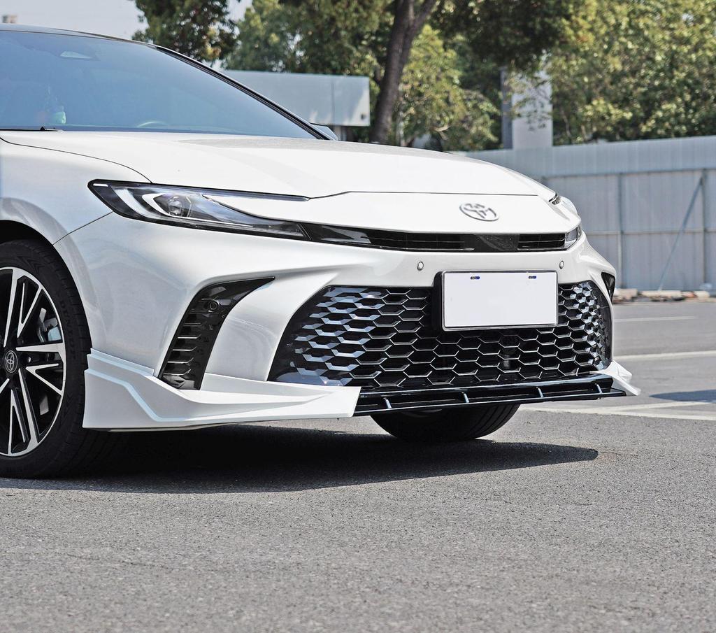 Fits '24-'25 Camry DC Model: Front Bumper Lip Kit, Side Skirts, Rear Spoiler, Top Spoiler, Rear Bumper Protectors.