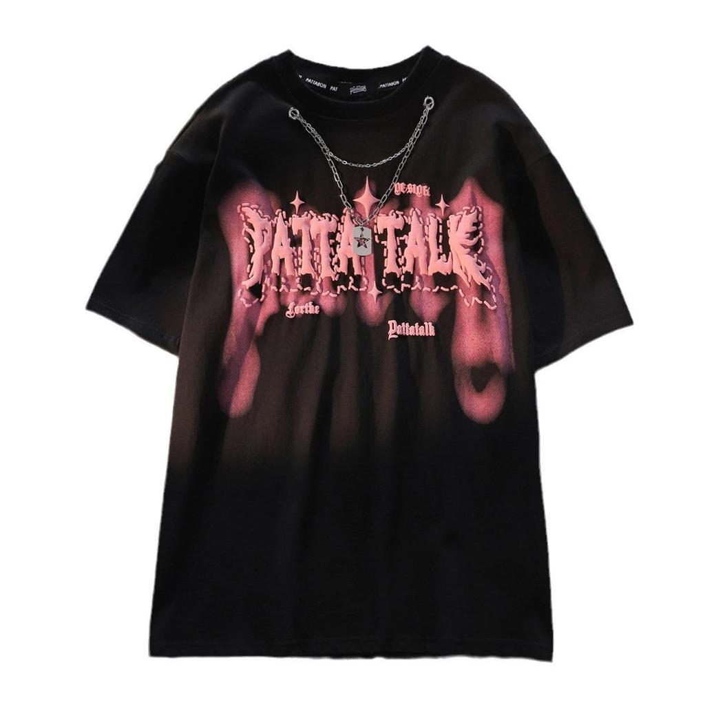 Women's American Retro Cool Style Oversized Pure Cotton T-Shirt - Sweet Loose Half Sleeve Top for 2025