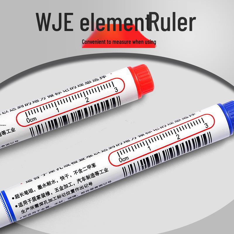 20mm Oil-Based Long-Tip Marker for Woodworking and Tile - Black Fine Deep Hole Construction Marker