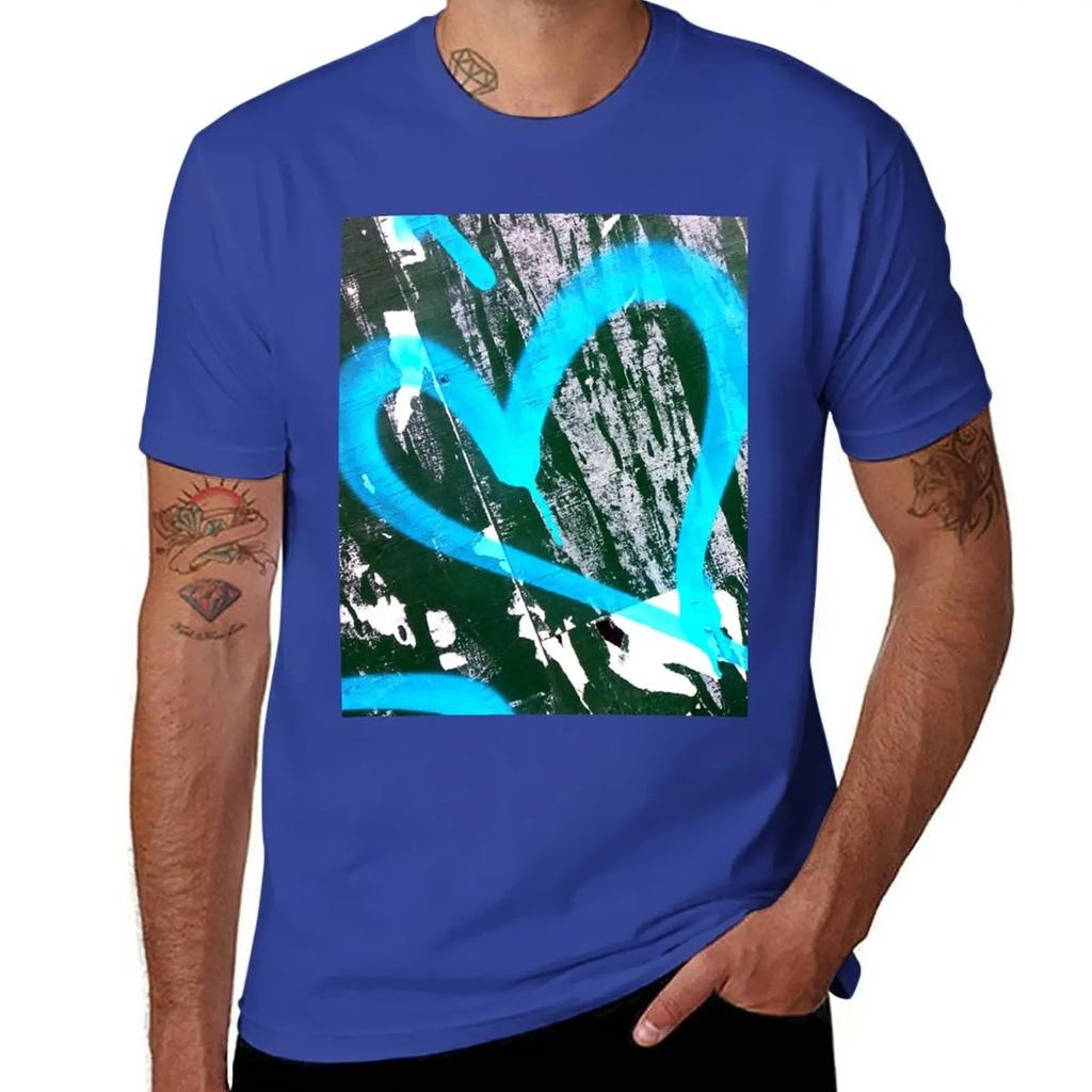 Streetart heart T-Shirt plain aesthetic clothes Men's clothing