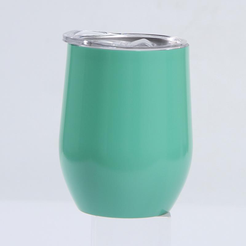 12oz Eierschalenförmiger U-förmiger Edelstahl-Vakuum-Weinbecher mit Bauchdesign