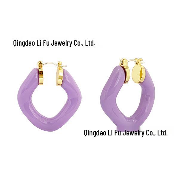 Lisa Style 2021 Trendy Geometric Round Earrings: Light Luxury Design
