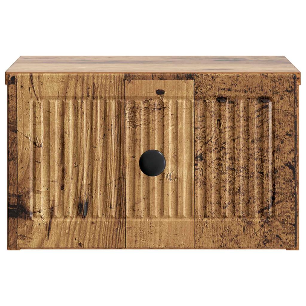 Wall Mounted Nightstand Reclaimed Wood Look 33 x 34.5 x 20 cm