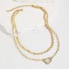 Necklace for Women Layered Necklace Heart Pendant Thanksgiving Day Necklace Jewelry Three Dimensional Love Necklace Elegant Necklace