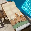 Cute C-capybara Towel Large Quick-Drying Microfiber soft Beach Towel for Travel Fitness Sauna Bathing Camping