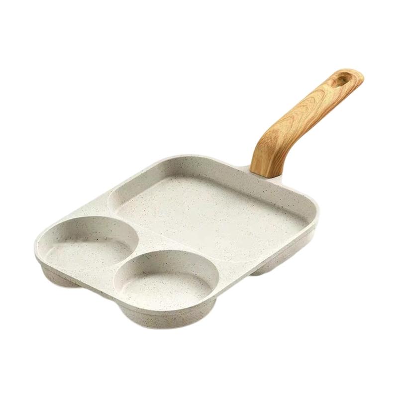 Aluminum Alloy 3 In 1 Nonstick Cookware Eggs Frying Pan For Fast Breakfast Cooking with Ergonomic Heat Resistant Grip