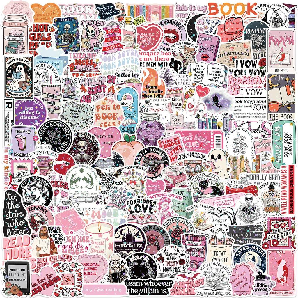 150 Romantic Reading Style Kindle Stickers Suitcase Guitar No Glue Waterproof Stickers