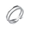 925 Sterling Silver Rings for Women Men Couple Minimalist Handmade Double Zircon Ring Party Jewelry Gift Prevent Allergy