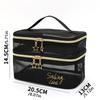 1Pc Double Layer Black Mesh Makeup Case Organizer Storage Pouch Casual Zipper Toiletry Wash Bags Women Travel Cosmetic Bag