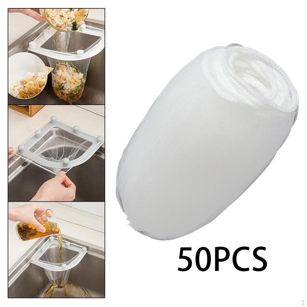 50 Pieces Kitchen Sink Filter Nets Mesh Bags, Strainers Elastic Hanging Drain for