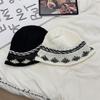 Jacquard Knit Fisherman Hat for Women, Spring Sun Protection, Wide Brim, Breathable, Versatile Bucket Hat, Summer Bucket Hat