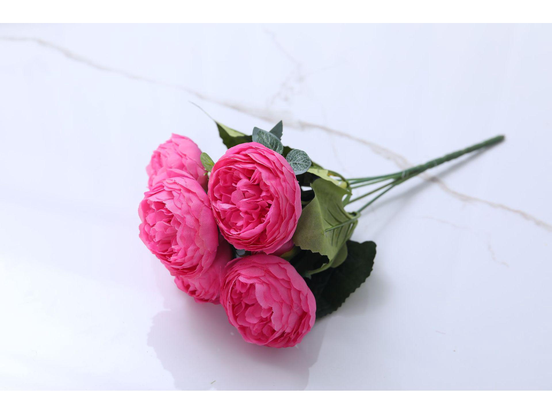 

European-style Peony Hand Bouquet: Artificial Floral Arrangement for Home Décor and Dining Table.