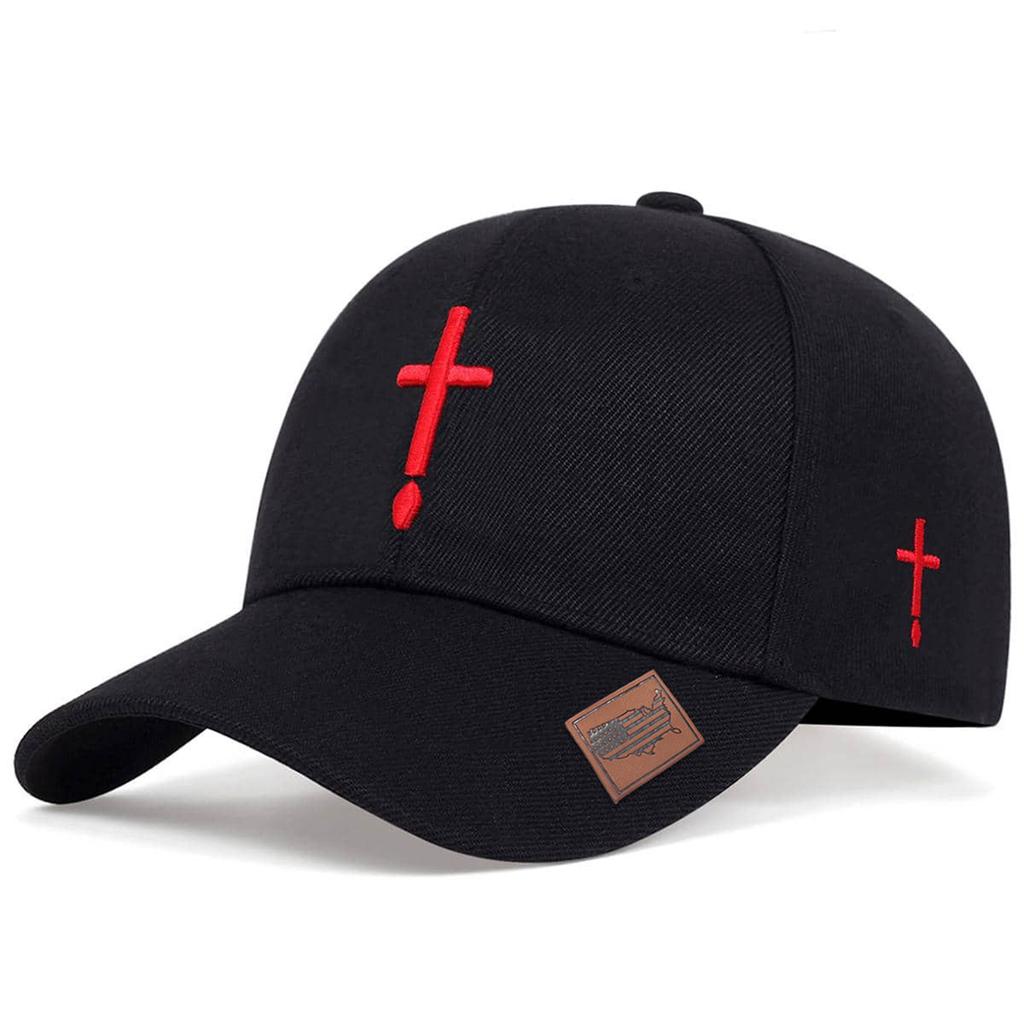 Unisex Waterdrop Cross Embroidery Adjustable Personality Baseball Hat Hip Hop Caps Spring Autumn Outdoor Sport Travel for Women Men
