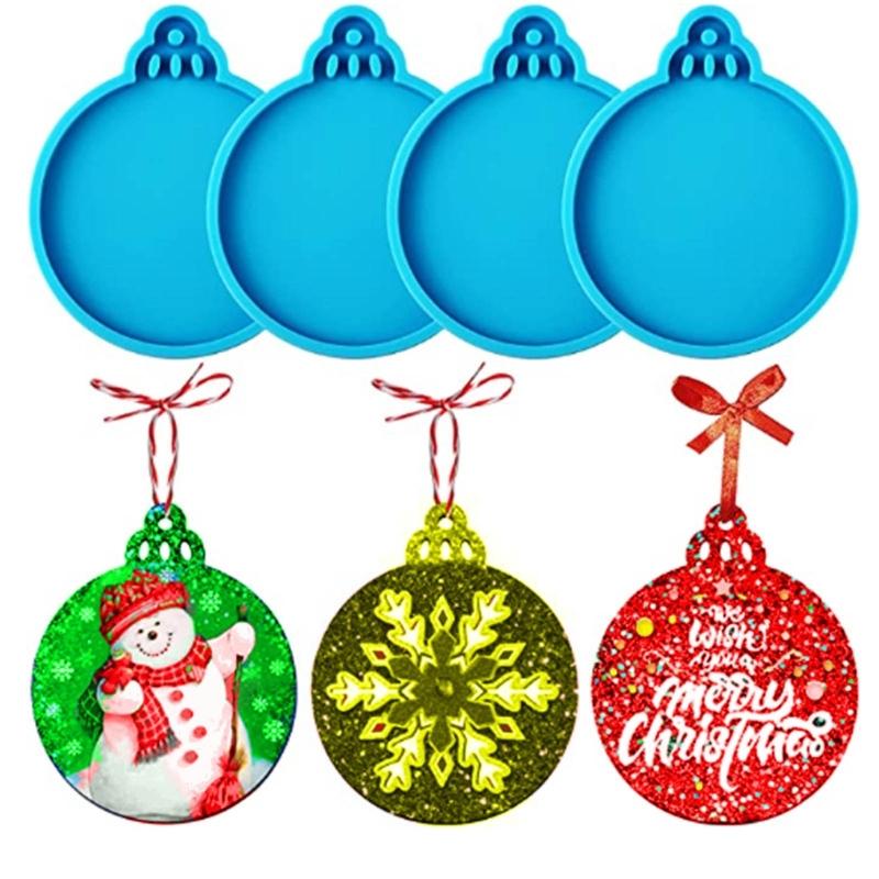 Christmas Ornaments Mold Mutifunctional Blank Round Silicone Molds Versatile Resin Accessory Mould for DIY Enthusiasts