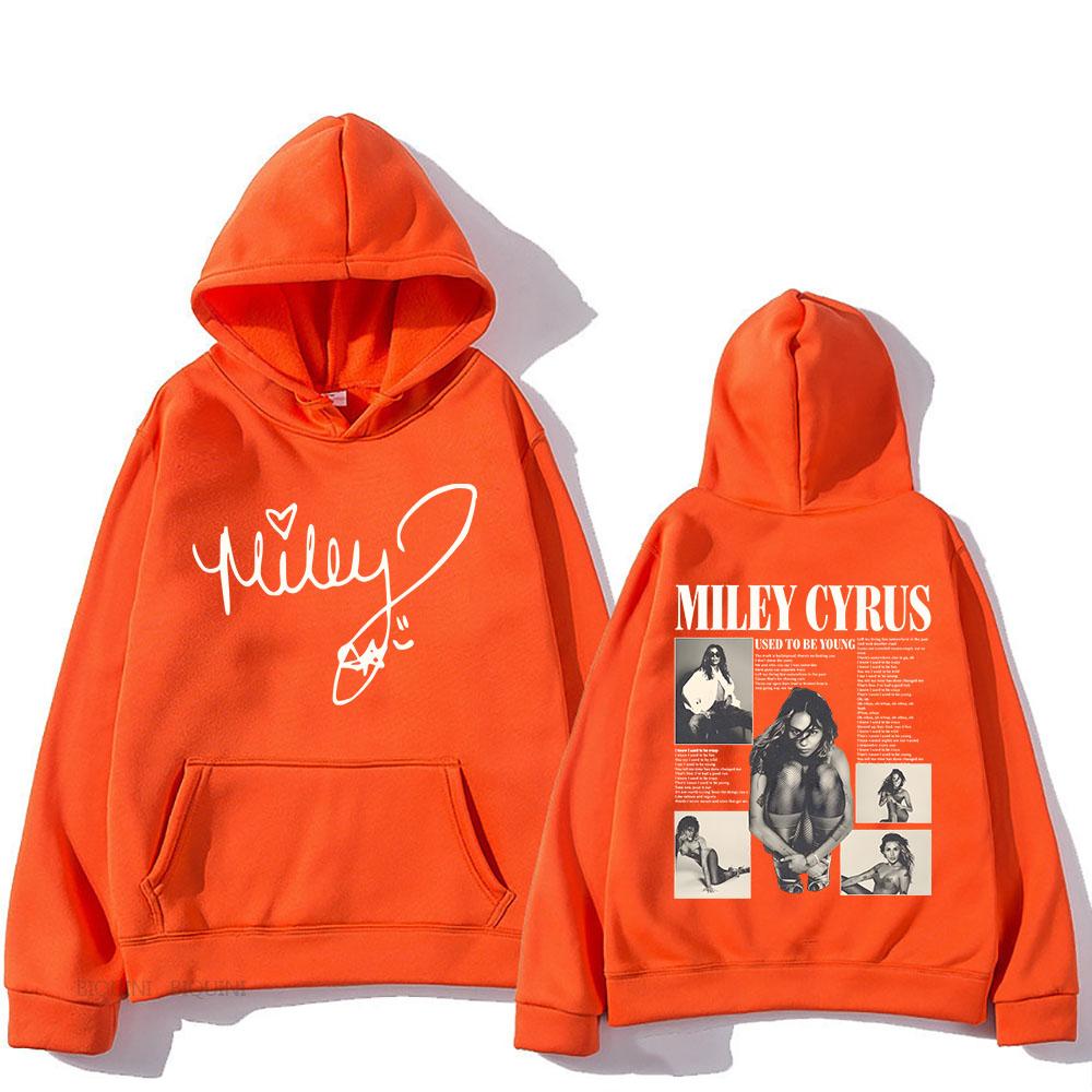 Singer Miley Cyrus Hoodies Long Sleeve Casual Hooded Sweatshirts Hip Hop Graphic Printing Pullovers Hooded Sudaderas Mens