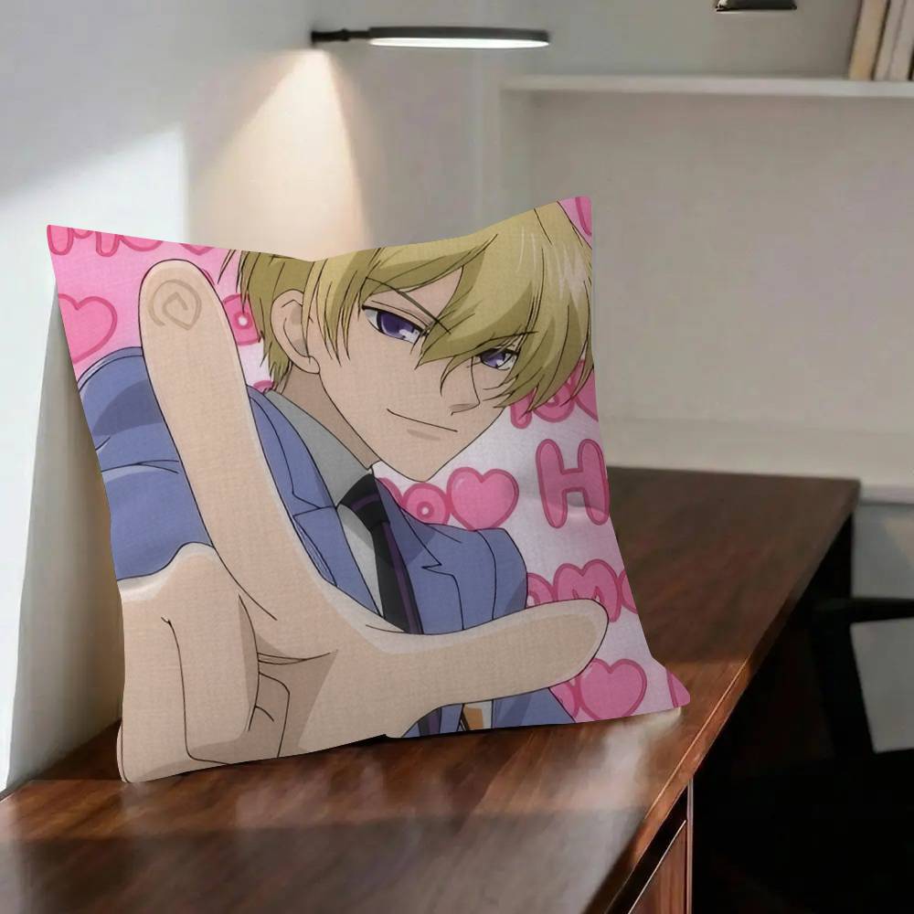Ouran High School HHost Club  Pillow Covers Cartoon Sofa Decorative Home Doublesided Printing Short Plush Cute Cushion Cover