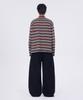 GLW Oversized Striped Collared T-Shirt Brown
