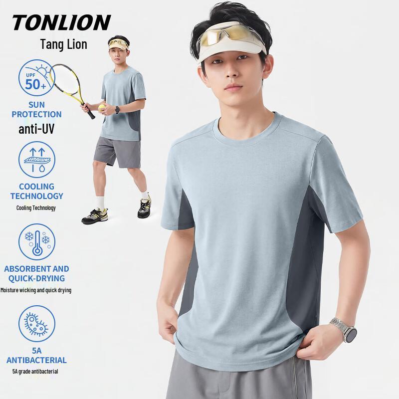 TonLion Men s Summer Quick-Dry Anti-Bacterial Short Sleeve T-Shirt L