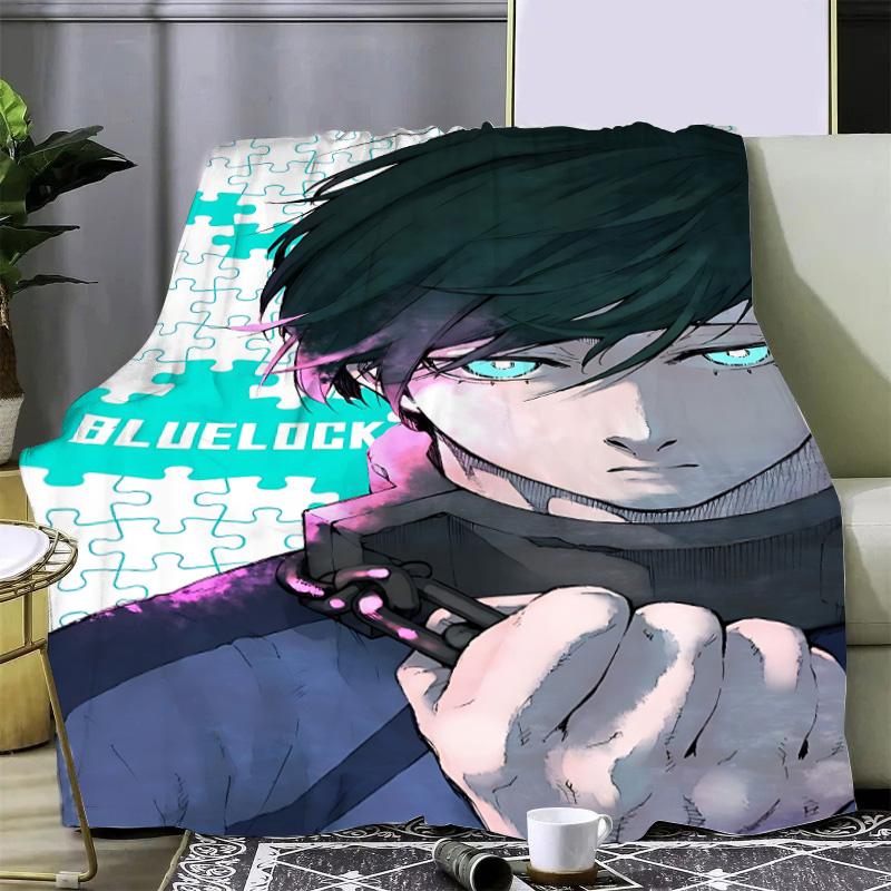 Koc z nadrukiem anime Blue Lock Japonia Koc piknikowy Ciepły koc Miękki i wygodny koc Dom Podróż Prezent urodzinowy
