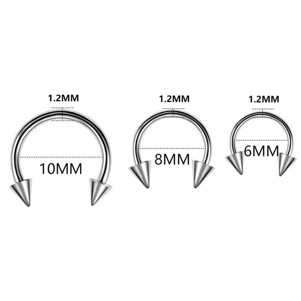 5Pcs Implant Grade F136 Titanium Gothic Spike Labret Tragus Helix Bar Lip Bar Rings Stud Cartilage Ear Piercings Body Jewelry