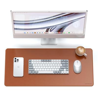 SATECHI Vegan Leather Desk Mat, Large Mouse Pad, Scratch and Water Resistant, Easy To Clean, for Office and Home Use (68 X 31.5 X 0.3cm) (Brown)