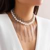 Imitation Pearls Choker Tassels Necklace Fashion Collar Necklace Jewelry