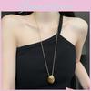Elegant Titanium Steel Oval Pendant Necklace With Geometric Design For Women Fashion